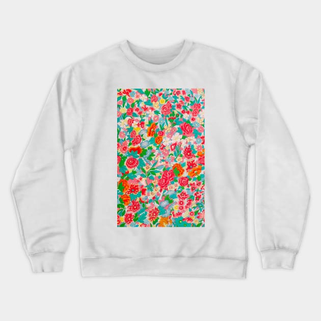 red main color printed images that are based on vintage floral and geometric motifs, can be used in decorating fabrics and coverings in fashion Crewneck Sweatshirt by Marccelus